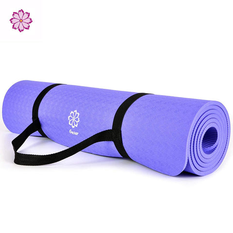 Non Slip Premium TPE Yoga Mat-1/3 Thick High Density Material,Durable Cushioning Support to Avoid Sore Knees During Pilates,Stretching&Workouts-Longer and Wider Than Ordinary Exercise Mats.